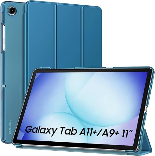 Vista 43 de MoKo Funda para Galaxy Tab A9+/A9 Plus de 11 pulgadas 2023, Funda Protectora Inteligente Delgada con Soporte y Carcasa Trasera Translúcida de PC