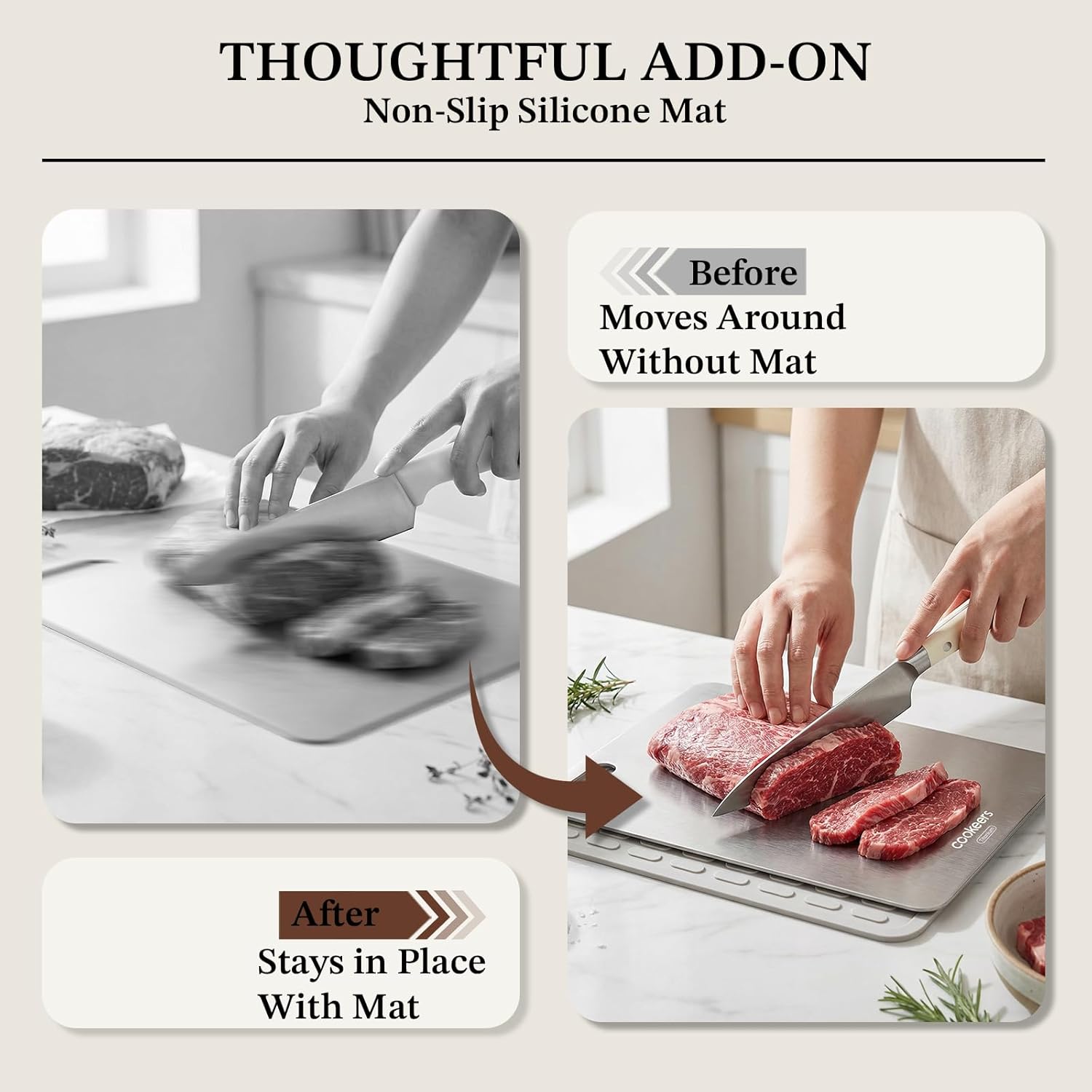 Stainless Steel Cutting Board for Kitchen - Non Toxic Metal Chopping Board Odor-resistant Food Grade Kitchen Cutting Boards 15"L x 11"W Dishwasher Safe