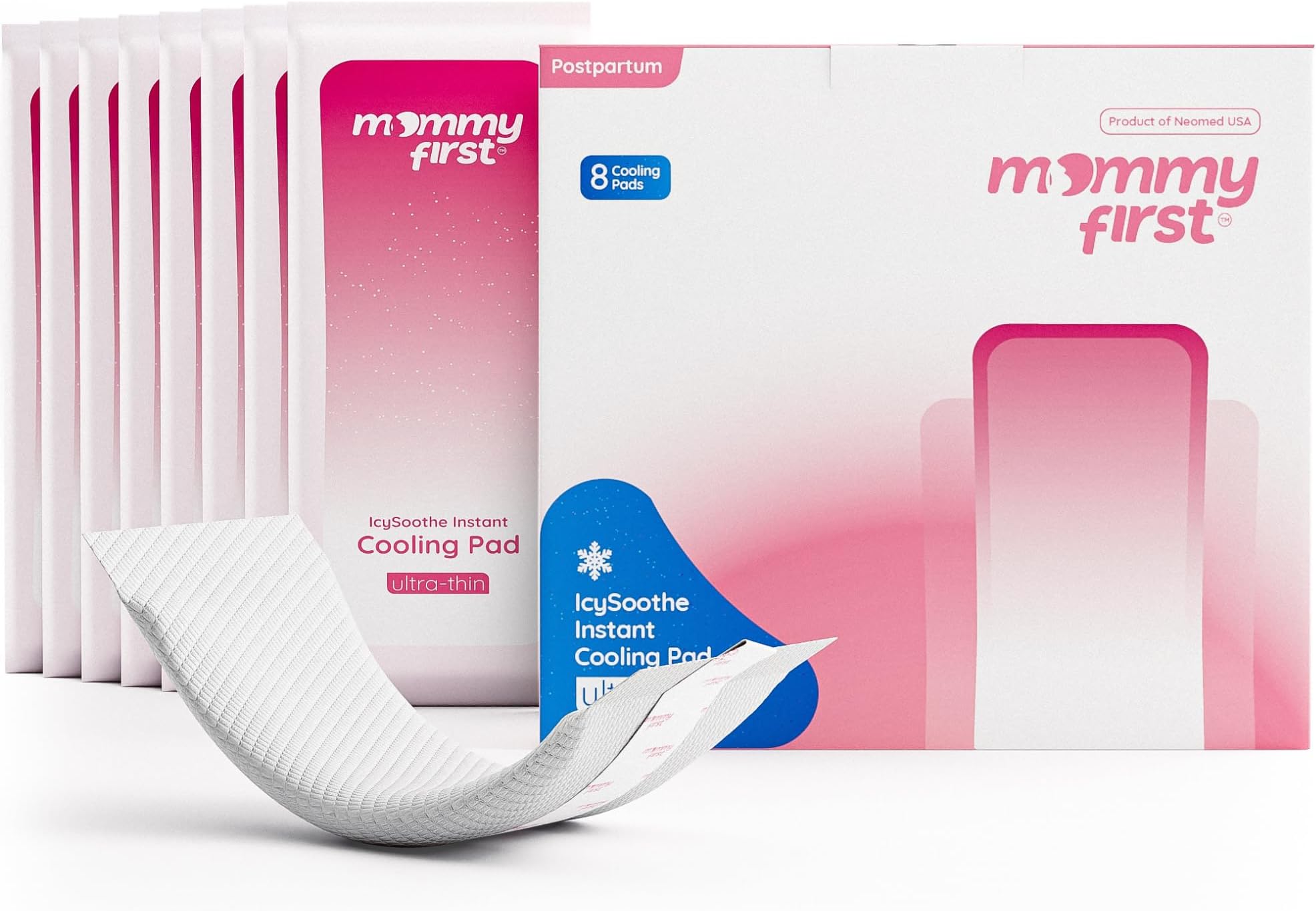 Mommy First® Next-Gen Perineal Ice Packs | 2-in-1 Cooling and Absorbent Postpartum Pads | Instant Cold Therapy for Postpartum Recovery | Patented Gel Core Technology | Postpartum Essential | 8 Pack