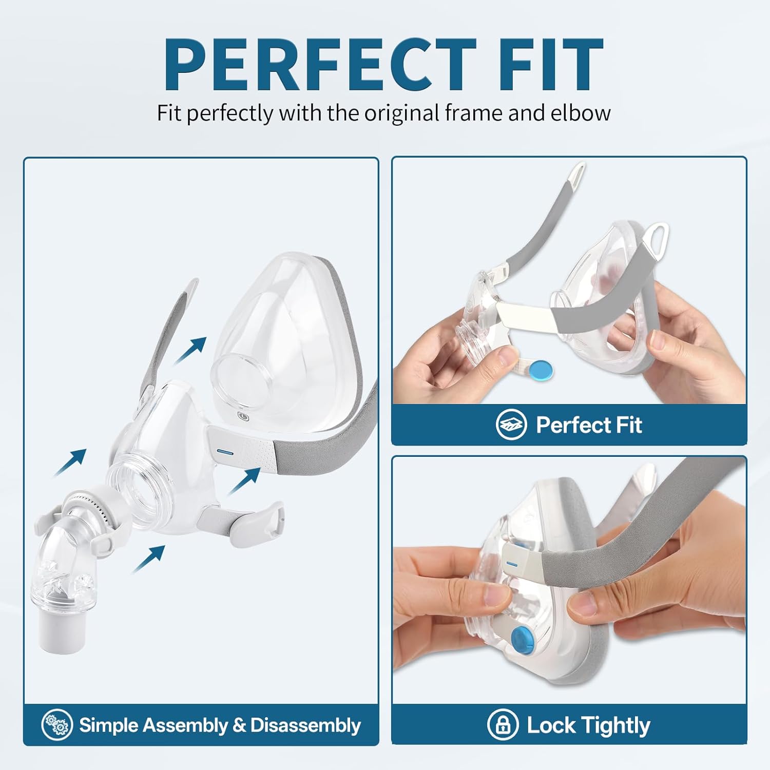 Replacement Cushions for AirTouch F20, Memory Foam Cushion for AirFit F20 & AirTouch F20 Frame, Optimized Comfort & Secure Seal, F20 Mask Large for Full Face CPAP Users, 2-Pack