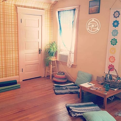 Miniatura 6 de GLOBLELAND Arte de pared de madera de ojo de Horus de 12 pulgadas, decoración de pared egipcia, geometría sagrada, decoración del hogar, escultura