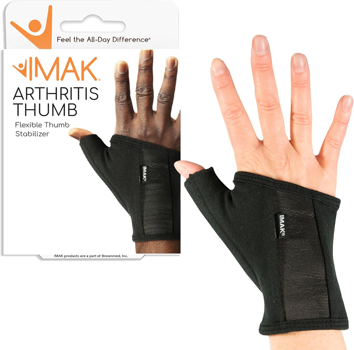 Brownmed IMAK Compression Arthritis Thumb - Compression Sleeve & Stabilizer for Arthritis & Carpal Tunnel Support - Small