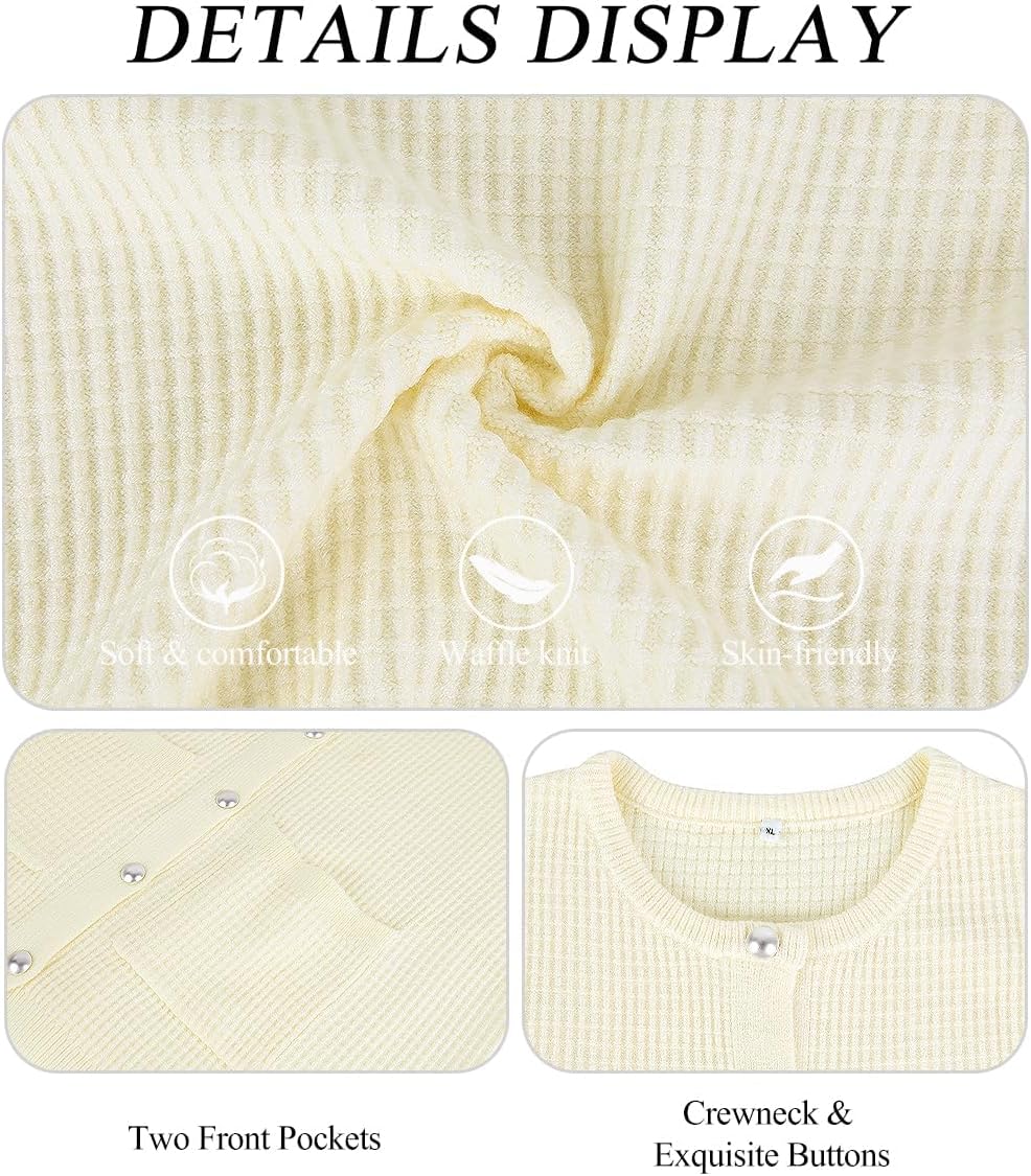 RITERA Plus Size Cardigan Sweaters for Women Crewneck Long Sleeve Button Down Knit Fall Winter Jackets with Pockets XL-5XL - Image 6