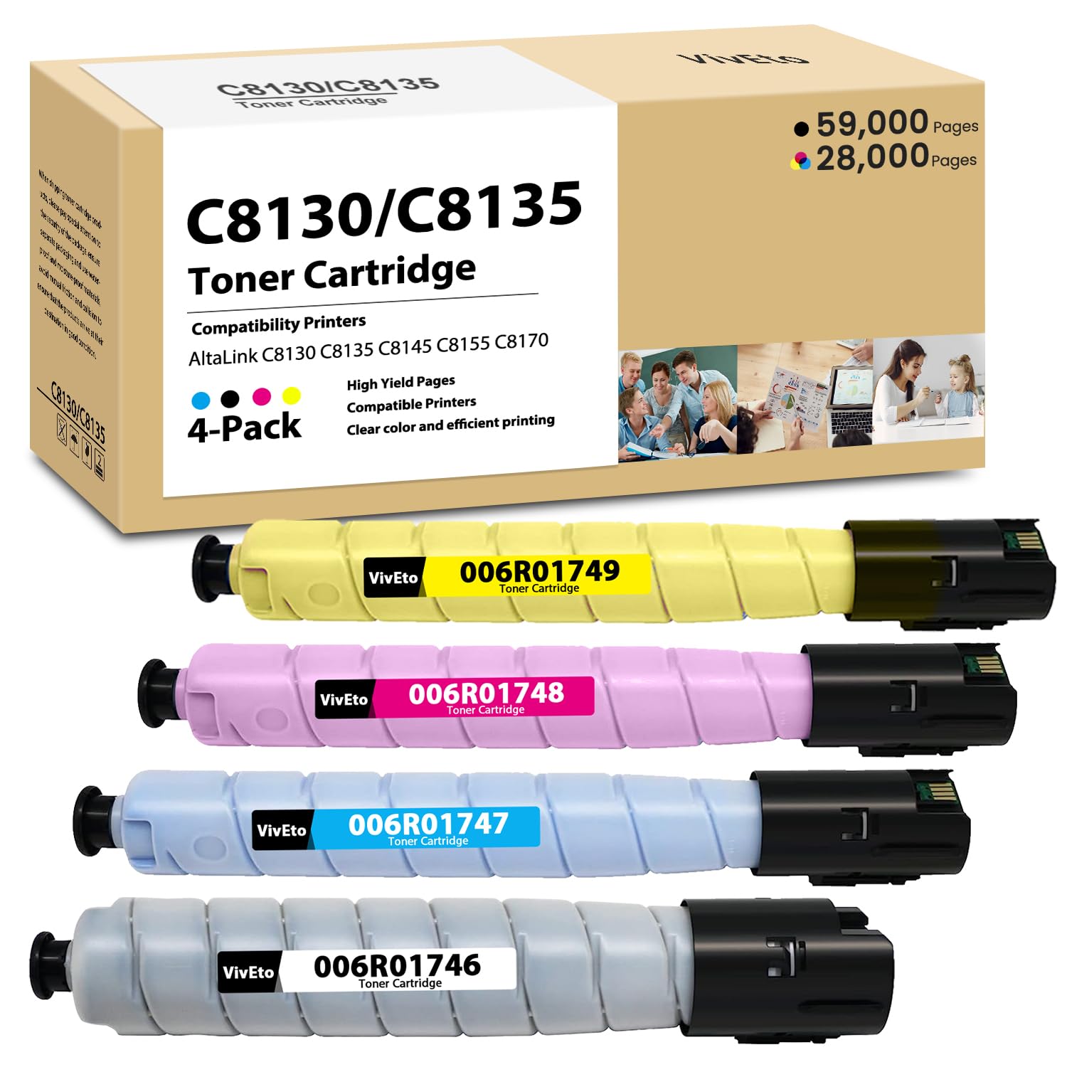 altalink c8130 c8135 toner cartridge with new chip replacement for xerox 006r01746 006r01747 006r01748 006r01749 for altalink c8130 c8135 c8145 c8155 c8170 printers ink 4-pack c8145 toner supplies