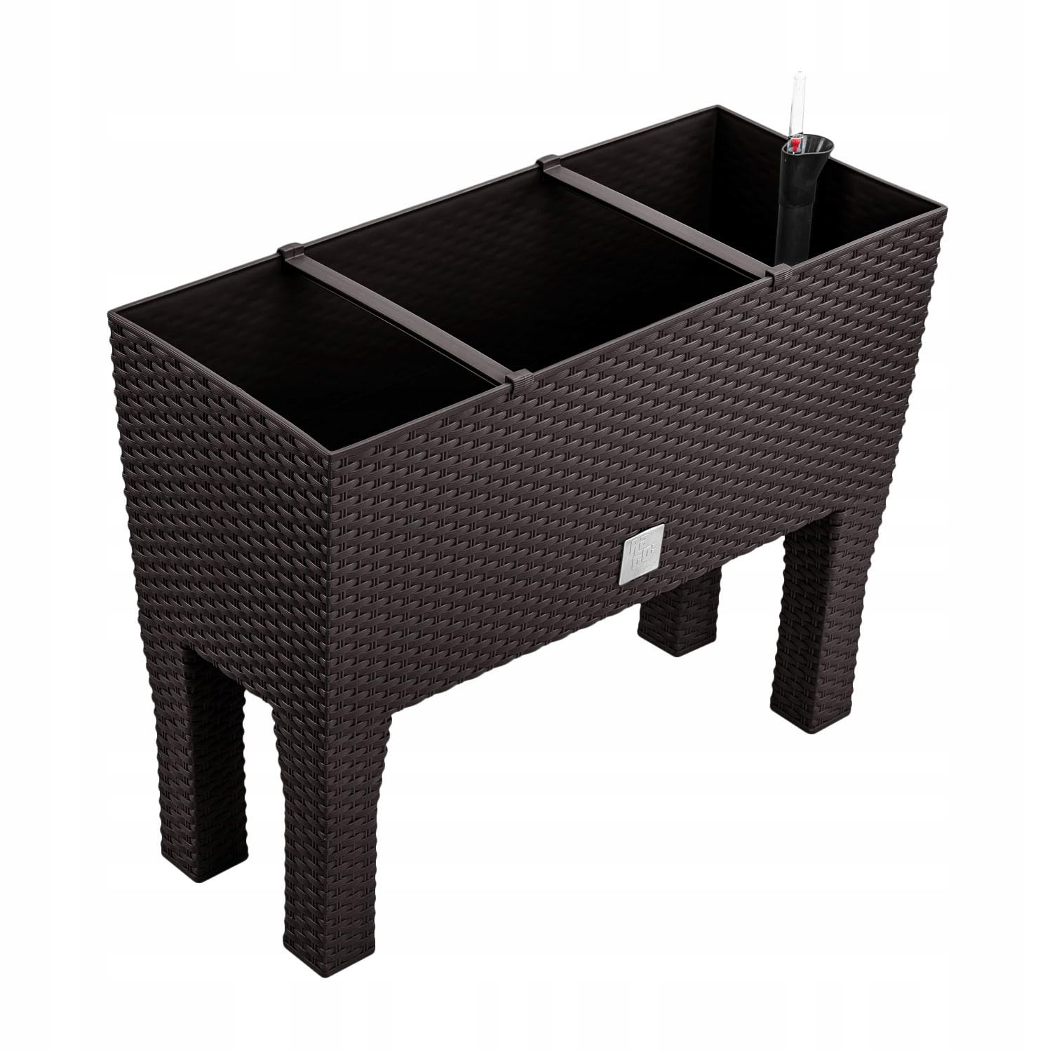 Prosperplast (Umber, L 60Cm H 46Cm) Raised Planter Plant Pot On Legs Rattan Large White Anthracite Flower Box 60 80