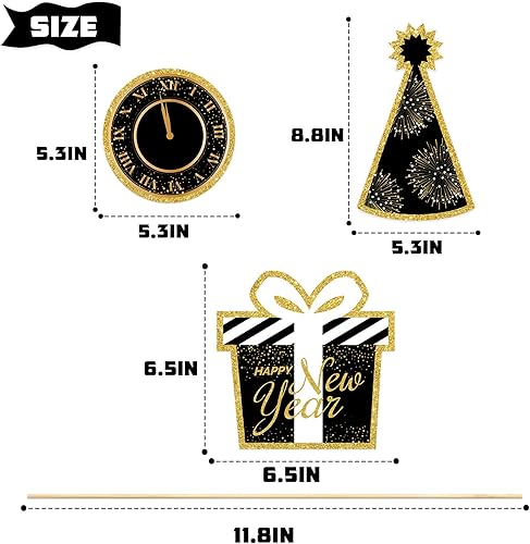 Miniatura 3 de Palitos de centro de mesa de Año Nuevo 2025, decoraciones de fiesta de Año Nuevo, decoración de fiesta de Año Nuevo, 15 piezas