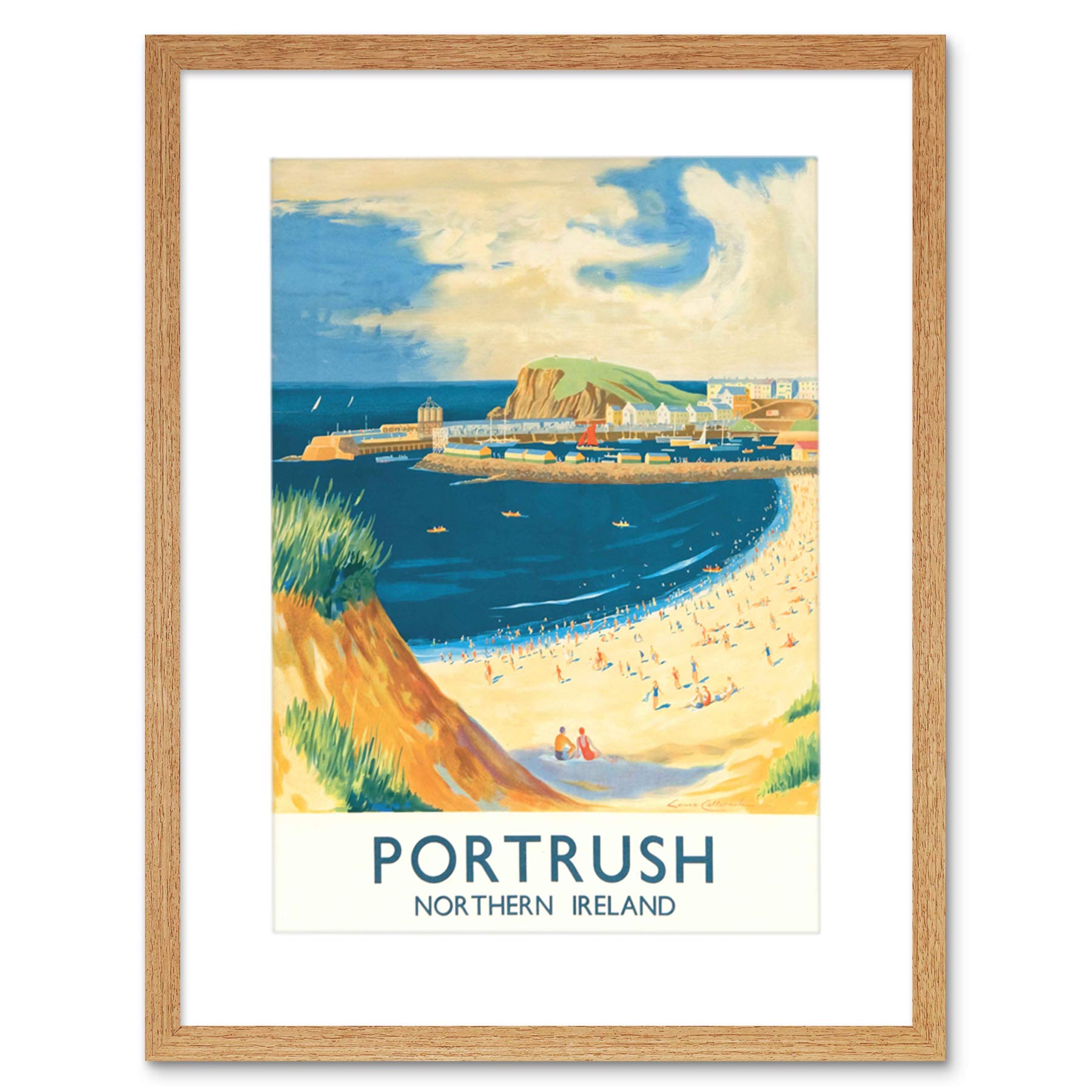Wee Blue Coo Beach Coast Harbour Portrush Northern Ireland Frame Art Print Picture F12X1201