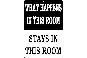 Quirky Tin Sign for Manly Dens: 'What Happens Here Stays Here'