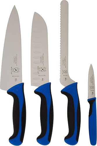 Miniatura 108 de Mercer Culinary Millennia Colors - Juego de 5 tableros magnéticos con asas moradas, madera de caucho, 5 x 15 x 15 pulgadas