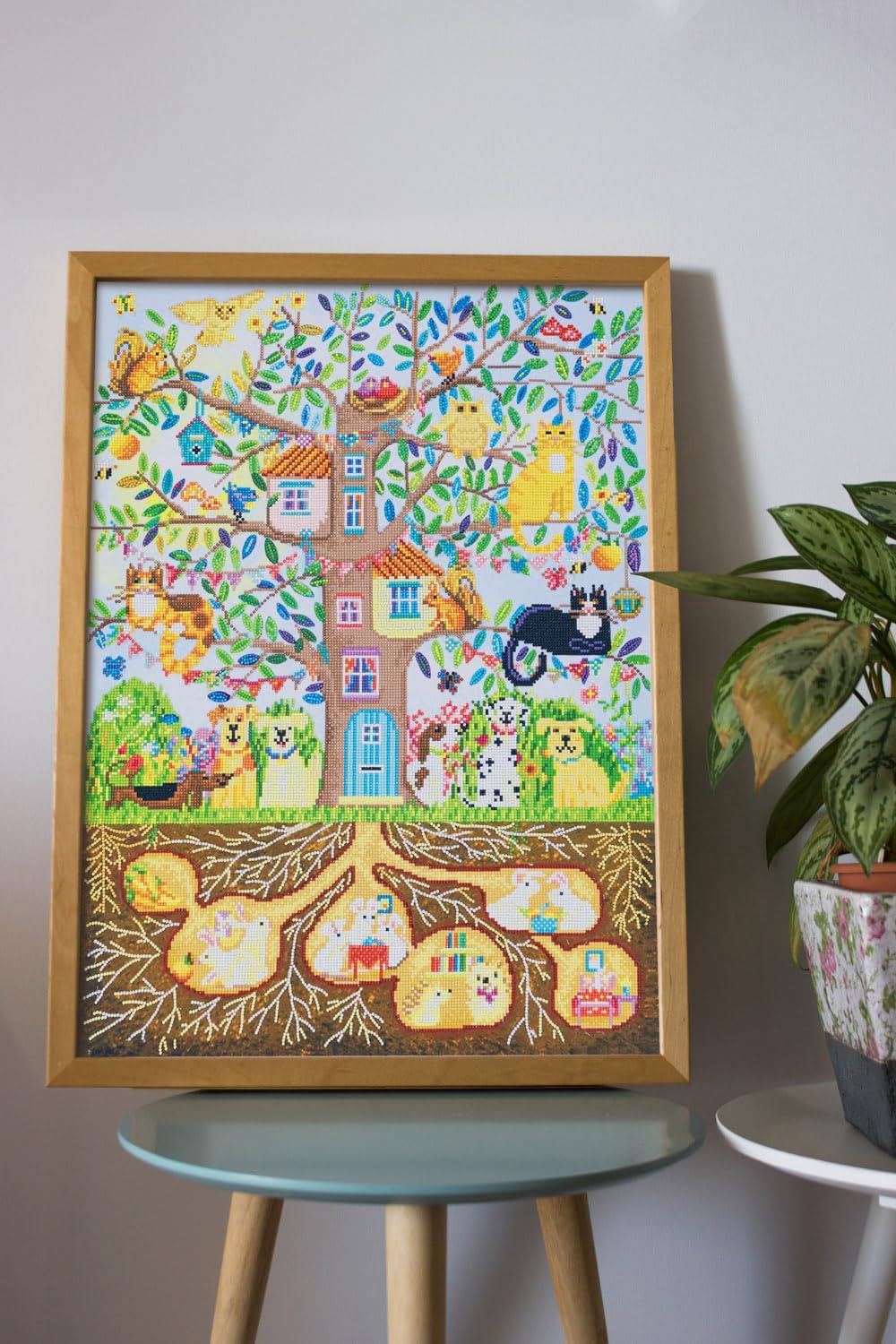 DIAMOND DOTZ Tree House Family Diamond Painting Kits for Adults - Abstract Diamond Art Kits a Relaxing Creative Craft Kit with Dotz Gems 30x22