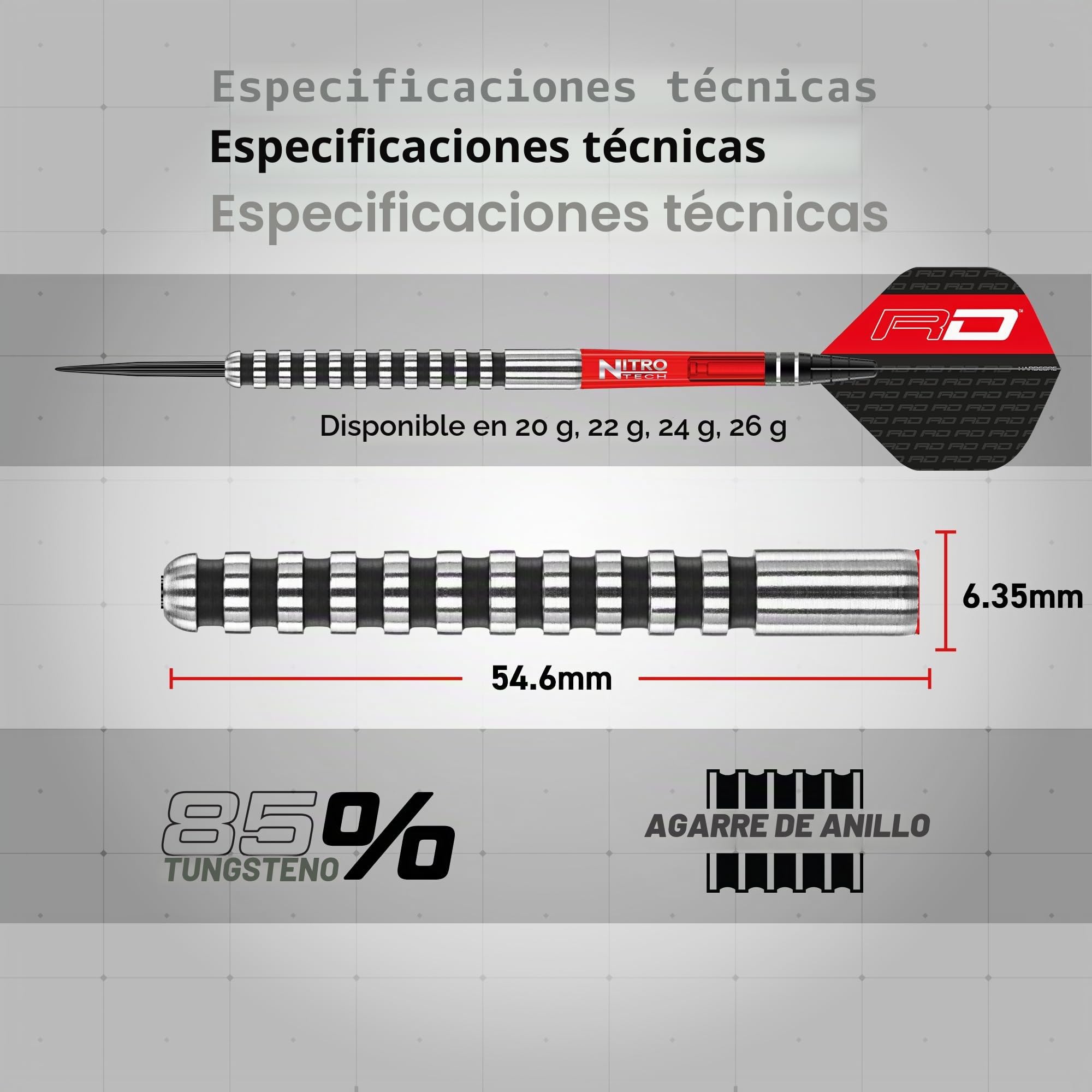 RED DRAGON Javelin Spectron Juego de Dardos de tungsteno
