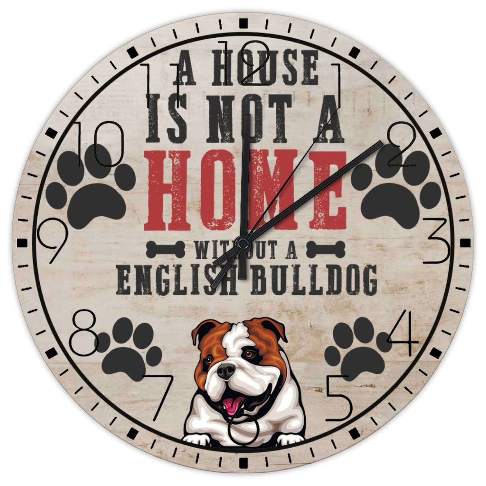 Horloge murale silencieuse chien de 38 cm pour décorer votre salon vintage