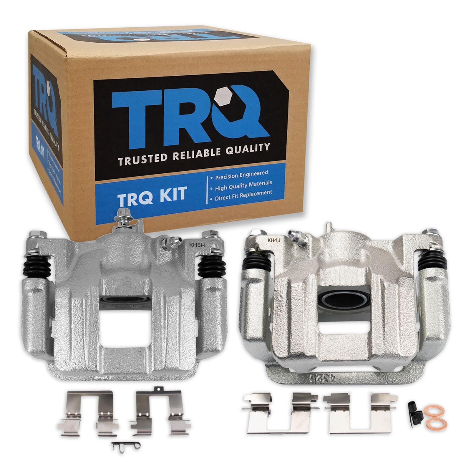TRQ Rear Driver and Passenger Side Brake Caliper Set Caliper Brackets
