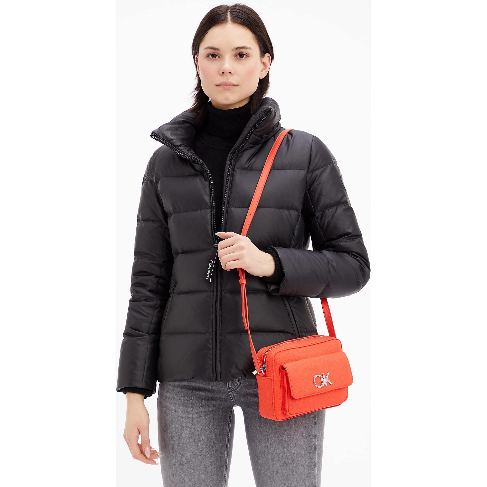 Calvin Klein RE-Lock Camera Bag W/Flap JCQ K60K609685, Bolsos Cruzados Mujer, Naranja (Deep Orange), OS