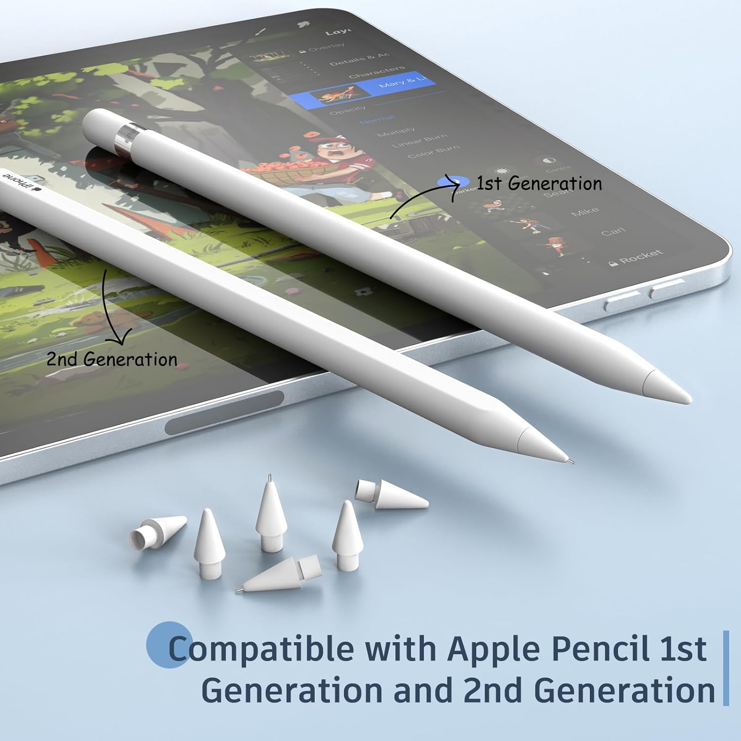Puntas Tucana Rosas Puntas De Repuesto Para Apple Pencil - 6 Unidades Rosa, Compatibles Con 1ª Y 2ª Generación Puntas Sensibles Dibujo