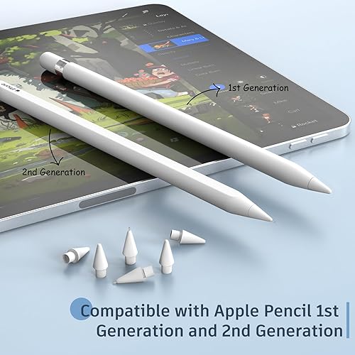 Miniatura 8 de MEKO Paquete de 4 puntas de repuesto para Apple Pencil de 1 generación y 2 generación, puntas para lápiz iPad Pro, color blanco