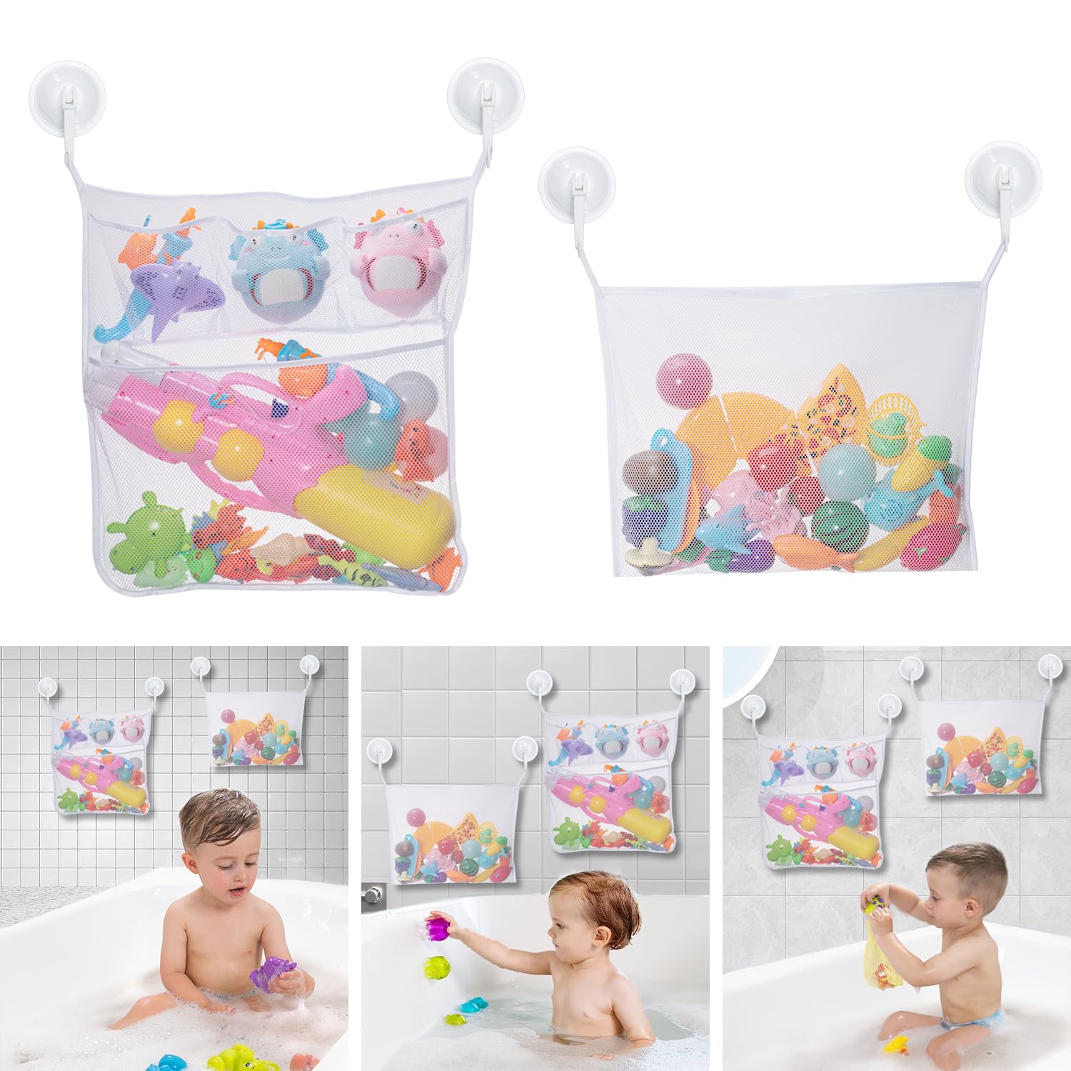 Organizzatore Per Giocattoli Da Bagno Per Bambini, Borsa Portaoggetti Per Vasca Da Bagno Rete Portaoggetti In Rete Per Accessori Da Doccia~p119638883