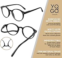 Vista 5 de Yogo Vision Blue Light Blocking Glasses Men Women Computer Anti Eyestrain Glasses Round Frame Blue Light Blocker Eyeglasses