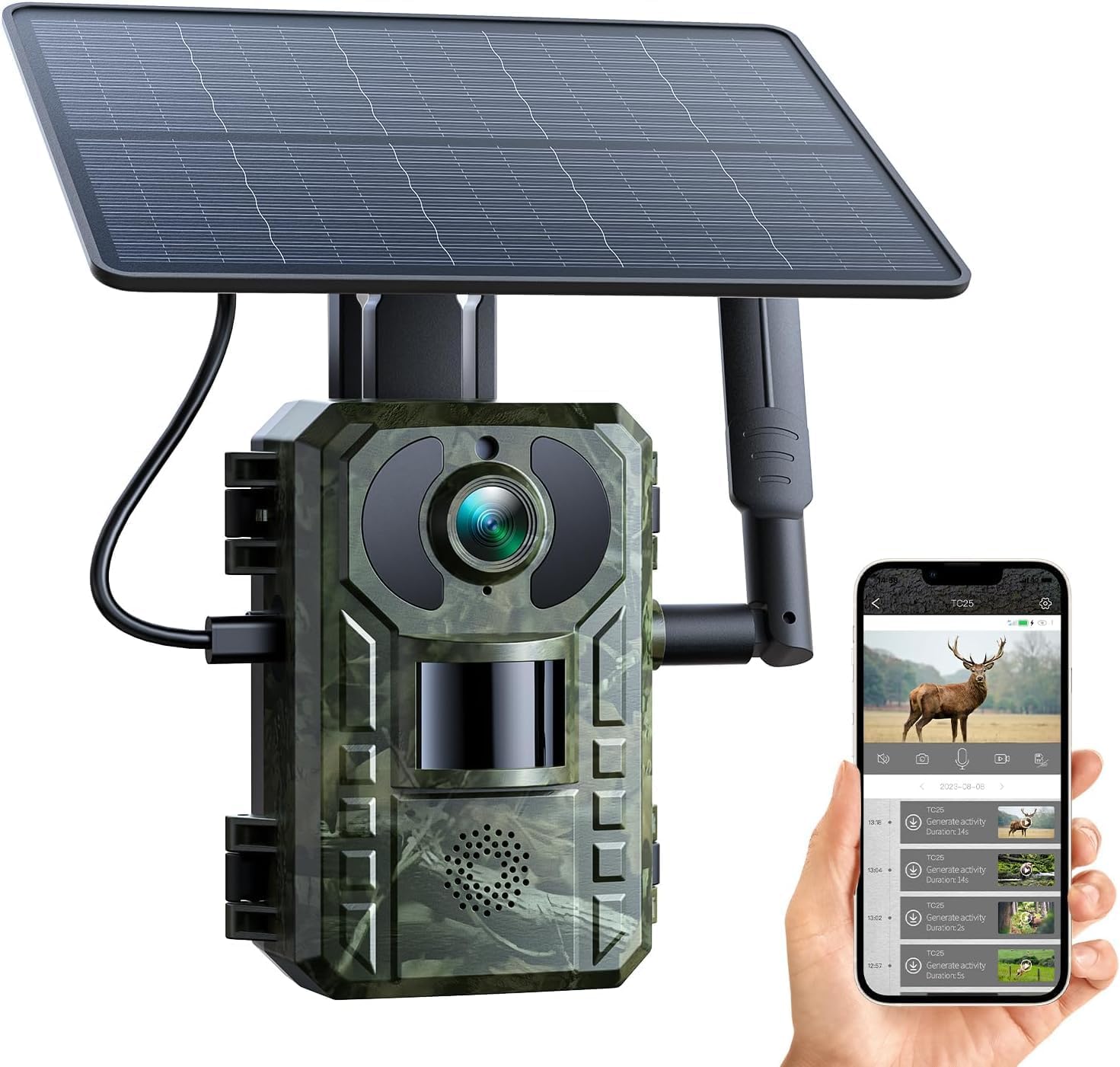 VOOPEAK Cellular Trail Cameras Solar Powered 2.5K Live