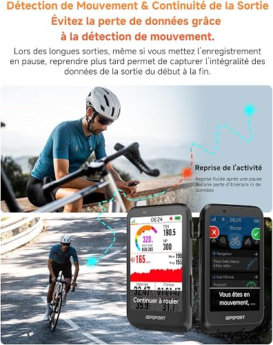 iGPSPORT BiNavi Compteur Velo sans Fil, Tactile 3,5" Navigation Carte VO2 - 8