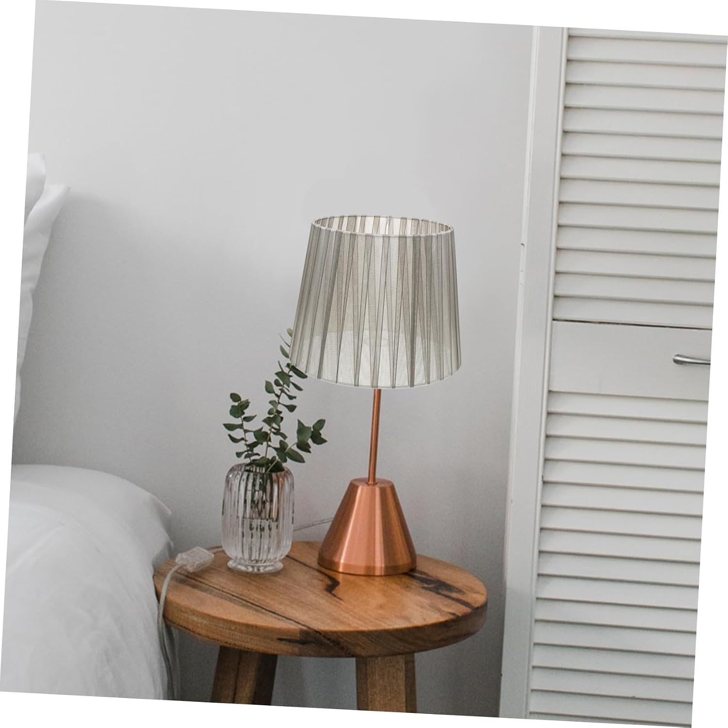 Farmhouse Drum Lampshade for Table and Floor Lamps Decorative Light Cover Softens Brightness Versatile Home Hotel Use for Bedrooms Living Rooms More Gray