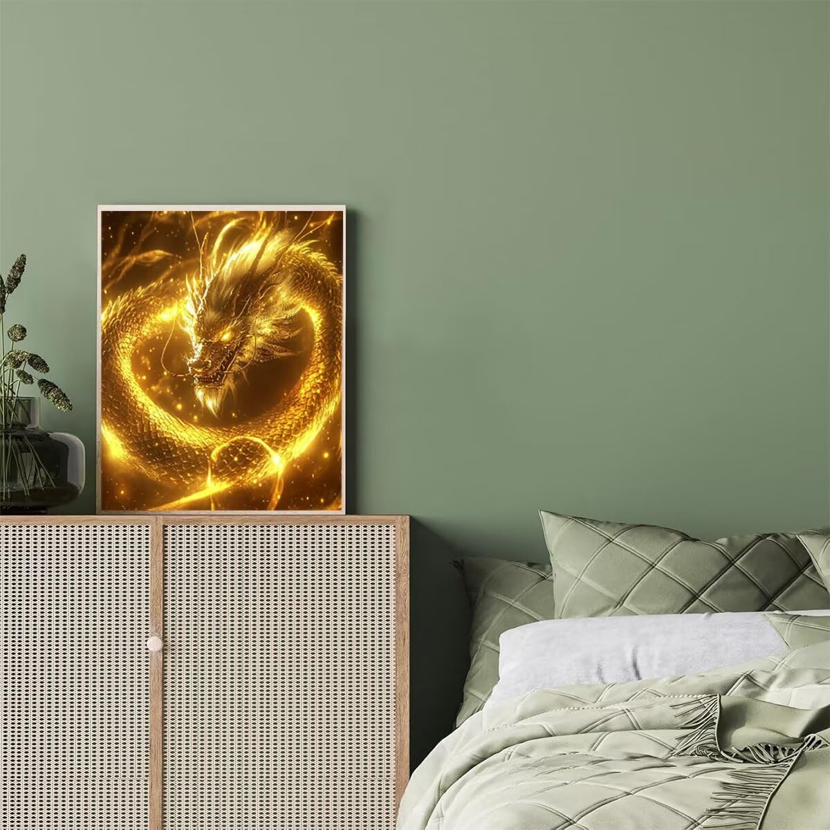 Dipingere con i Numeri Drago, Paint by Numbers Adulti Animale, Fai da te Creativi Adulti Quadri da Dipingere Numerati Kit per Decorazione Della Parete di Casa, Regalo 100x135 cm Senza Cornice 41-X