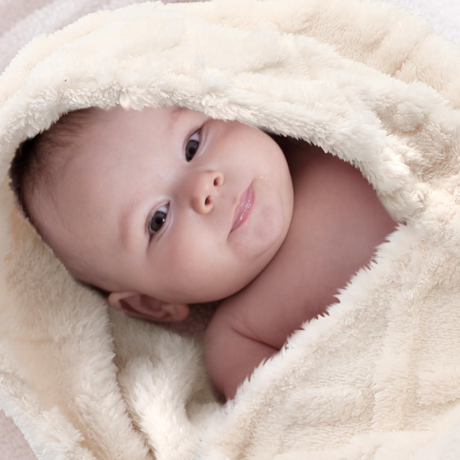 4 Pcs Fleece 30" x 40" 3D Fluffy Baby Blanket for Boys Nursery Little Girl Infant or Newborn Receiving Swaddling Blankets(Blue Set)