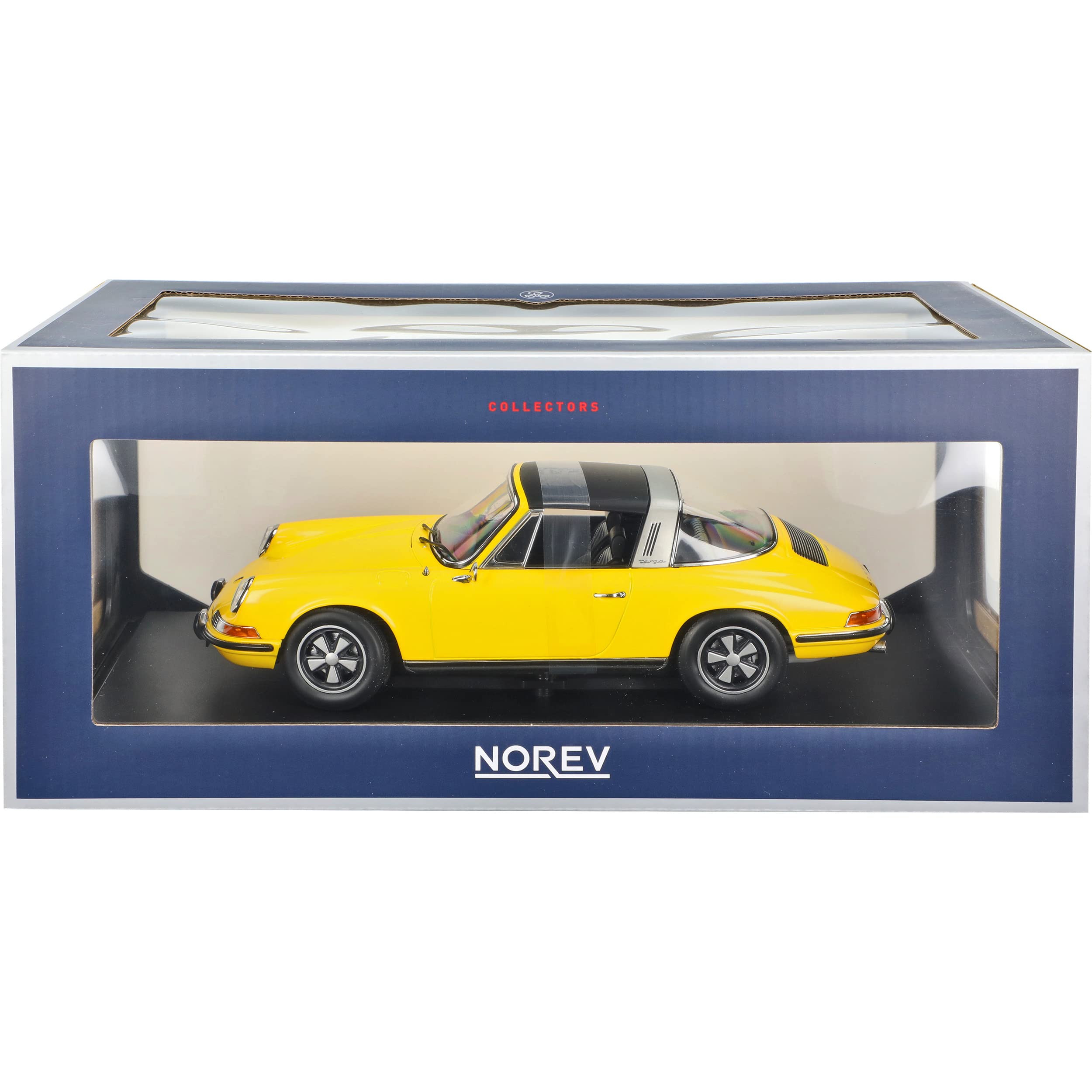 Porsch. 911 E Urmodell Targa Cabrio Gelb 1963-1973 1/18 Norev Modell Auto