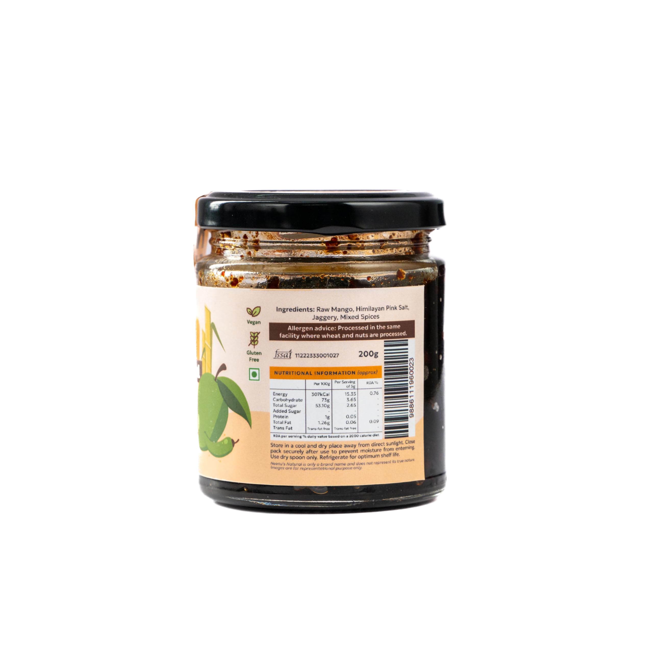 Neenu's Natural Sweet and Spicy Chutney - 200gm | Traditional Indian Mango Achaar & Pickle | No-Oil | Homemade Style Sweet Mango Preserve, Chutney & UppinKai | No Preservatives - Image 2 thumbnail