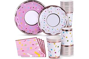 Donut Party Supplies: Plates, Napkins, and Cups for a Sweet Celebration