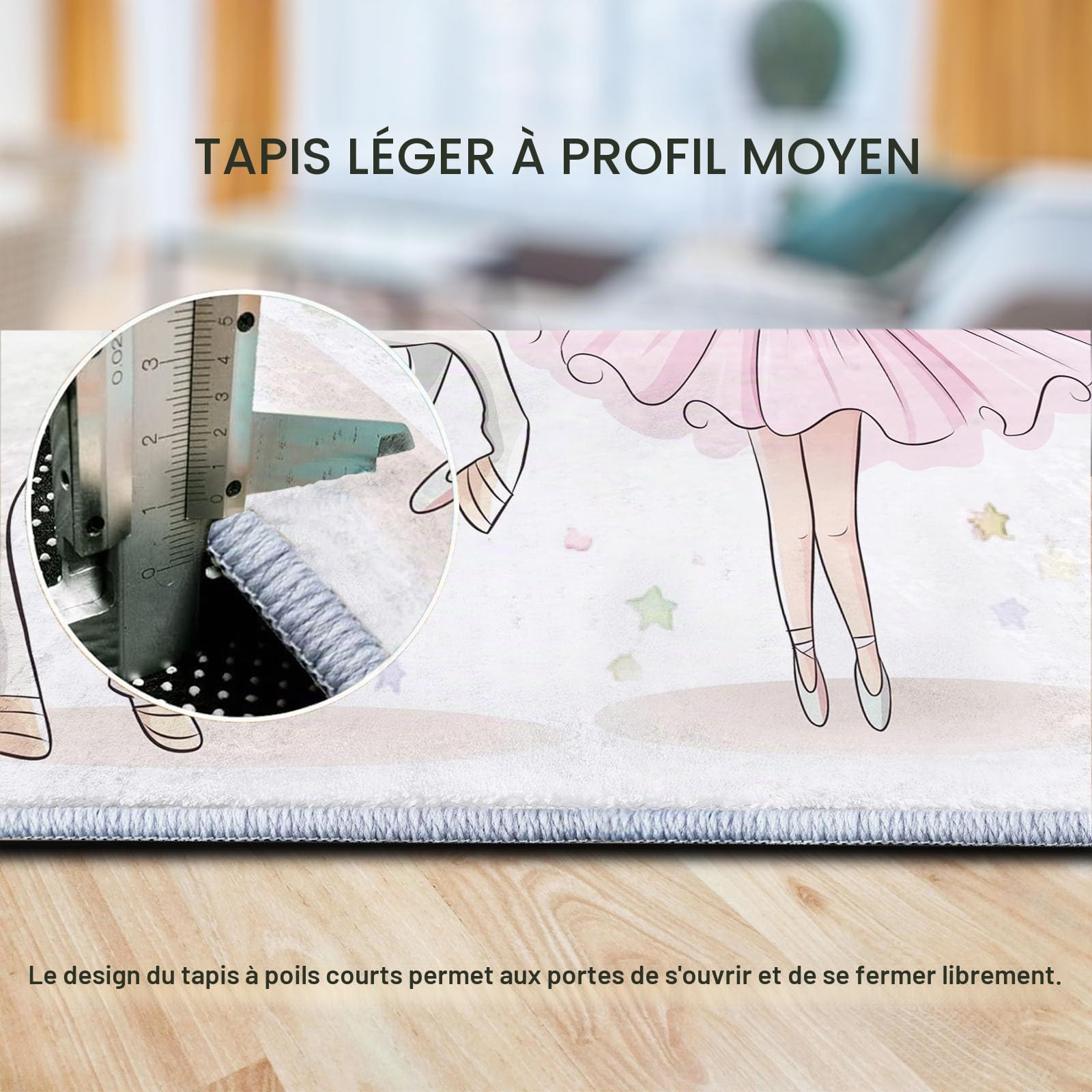 Générique Tapis pour Chambre 140x200 cm, Tapis Antidérapant Fille Dessin Animé Licorne Rose, Poils Courts Doux Lavable en Machine Blanc Tapis Décoration pour Salon, Cuisine, Entrée, Salle à Manger