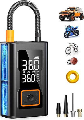 Inflador de neumáticos, compresor de aire portátil, bomba de neumáticos de bicicleta de 150 PSI, bomba de aire compacta para neumáticos de