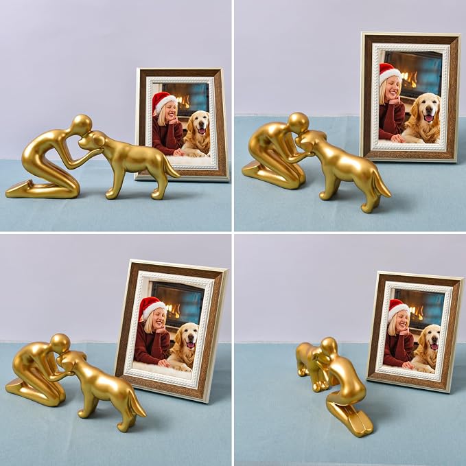 Escultura de perro decorativa linda y estatua para el hogar miniatura 4