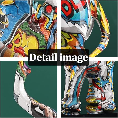Miniatura 3 de Figuras abstractas de elefante azul grafiti, estatuas de elefante azul de grafiti de resina, decoración del hogar, estatua de elefante, adecuada