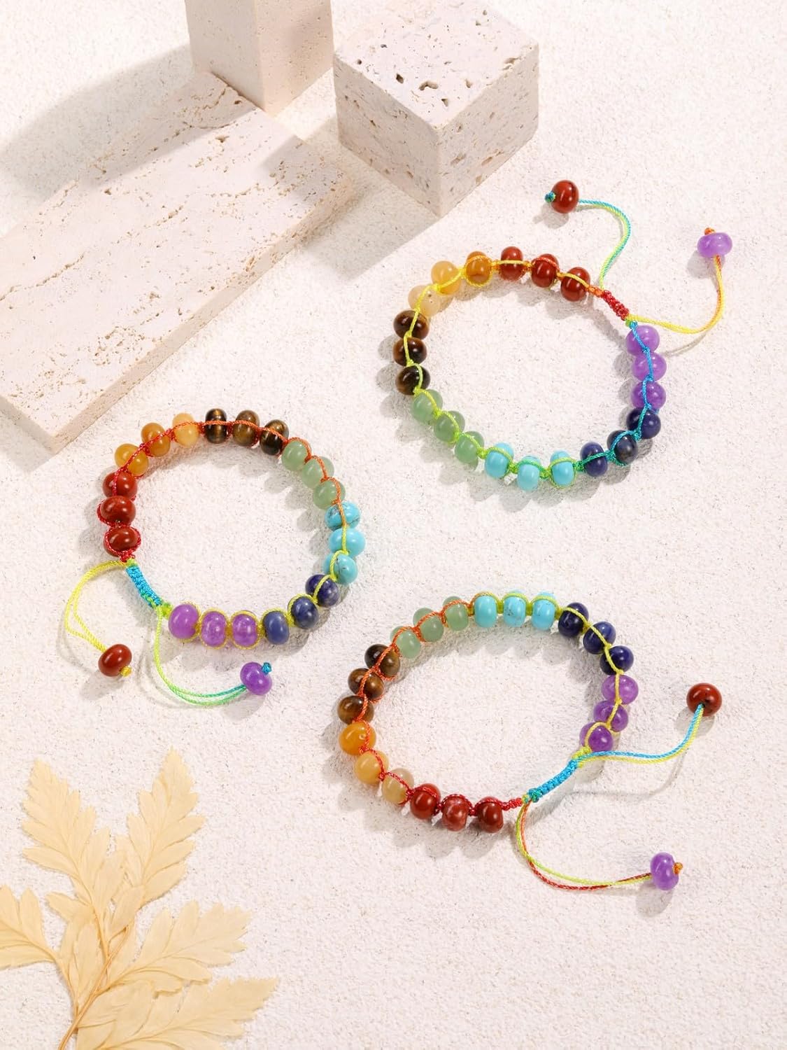 Jovivi Chakra Bracelets for Women, Natural Stone Abacus Beads 7 Chakras Healing Crystals Bracelet Spiritual Jewelry for Meditation Relax Anxiety - Image 4