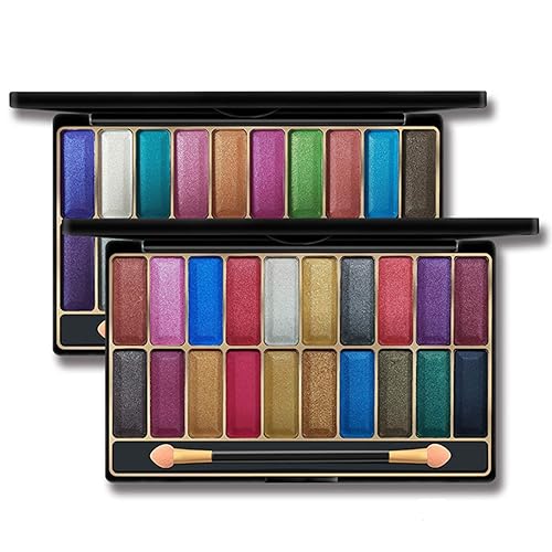 Miniatura 4 de DISAAR Beauty Paleta de sombra de ojos húmedos de 20 colores brillantes con purpurina en polvo de talco dorado 3D, impermeable, tecnología nano