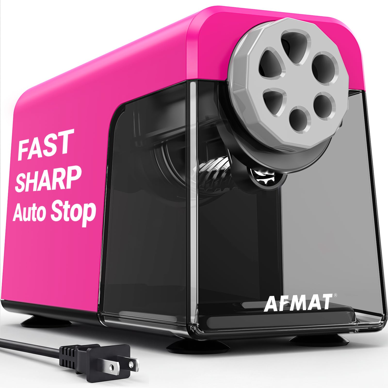 AFMAT PSX1 Heavy Duty Electric Pencil Sharpener, 6 Holes, Auto Stop Pencil Sharpeners Plu…