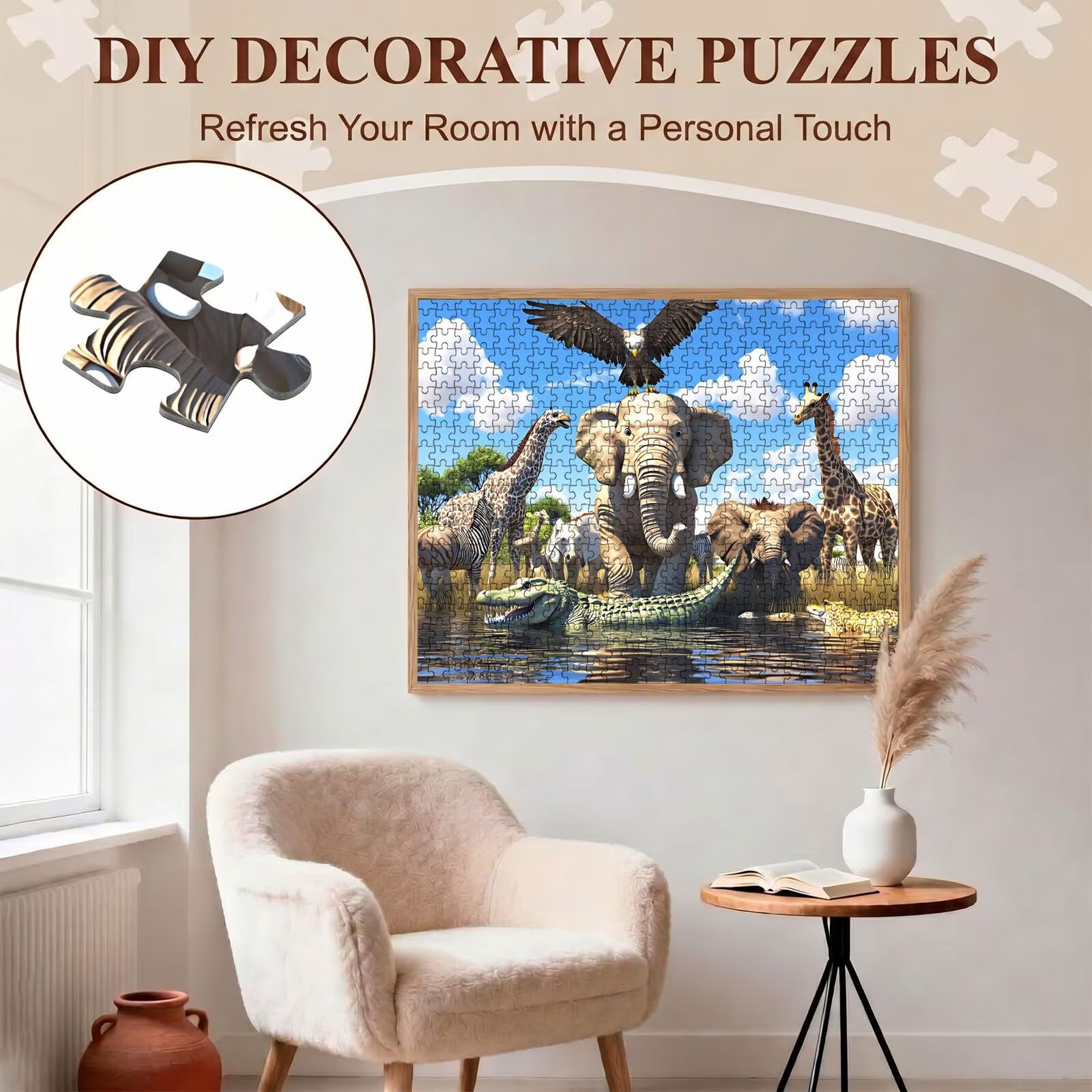 Puzzle 5000 Teile, Holzpuzzle Erwachsene 156 x 105 cm, Kniffliges Denksport Spiel, Großer Puzzlespaß für anspruchsvolle Liebhaber, Familienspiel, Puzzles für Dekor und Geschenk Karikatur Tier f0-535