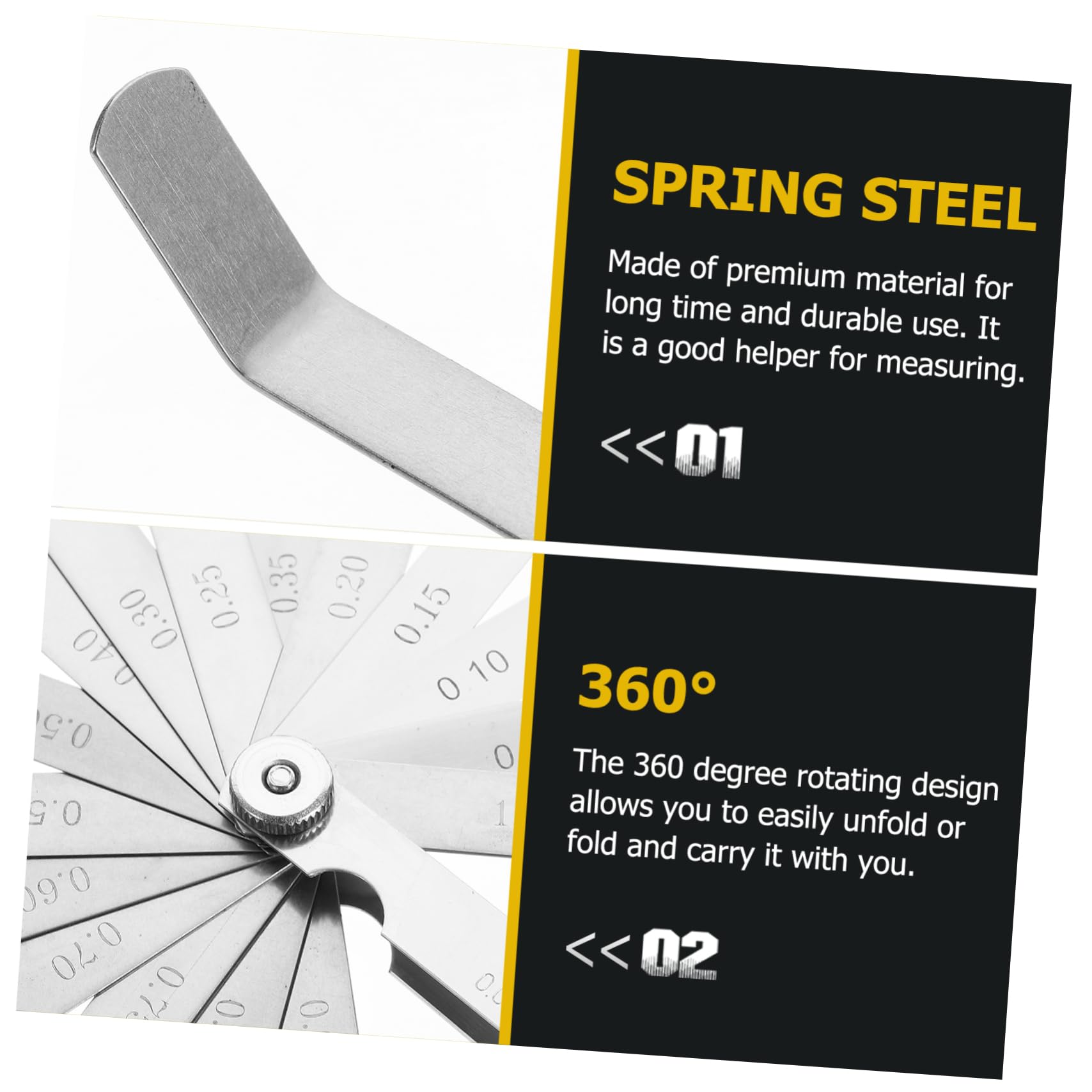 DECOMELODY Unique Plug Gauge Feeler Gauge Set Practical Woodworking Tool for Precision Measuring No Burrs