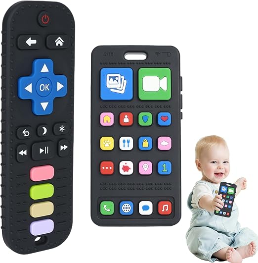 Aolso Jouet de Dentition Télécommande & Smartphone Bébé en Silicone