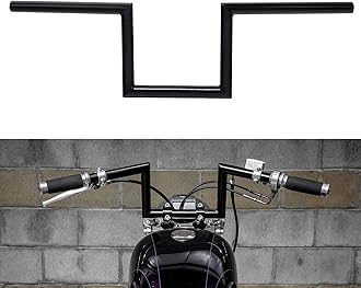 8" Rise 1" Fat Z-Bar Handlebar Fit For Harley-Davidson Honda Yamaha Suzuki Kawasaki Triumph Most Chopper Cruisers Bobber Bike Cafe Racer