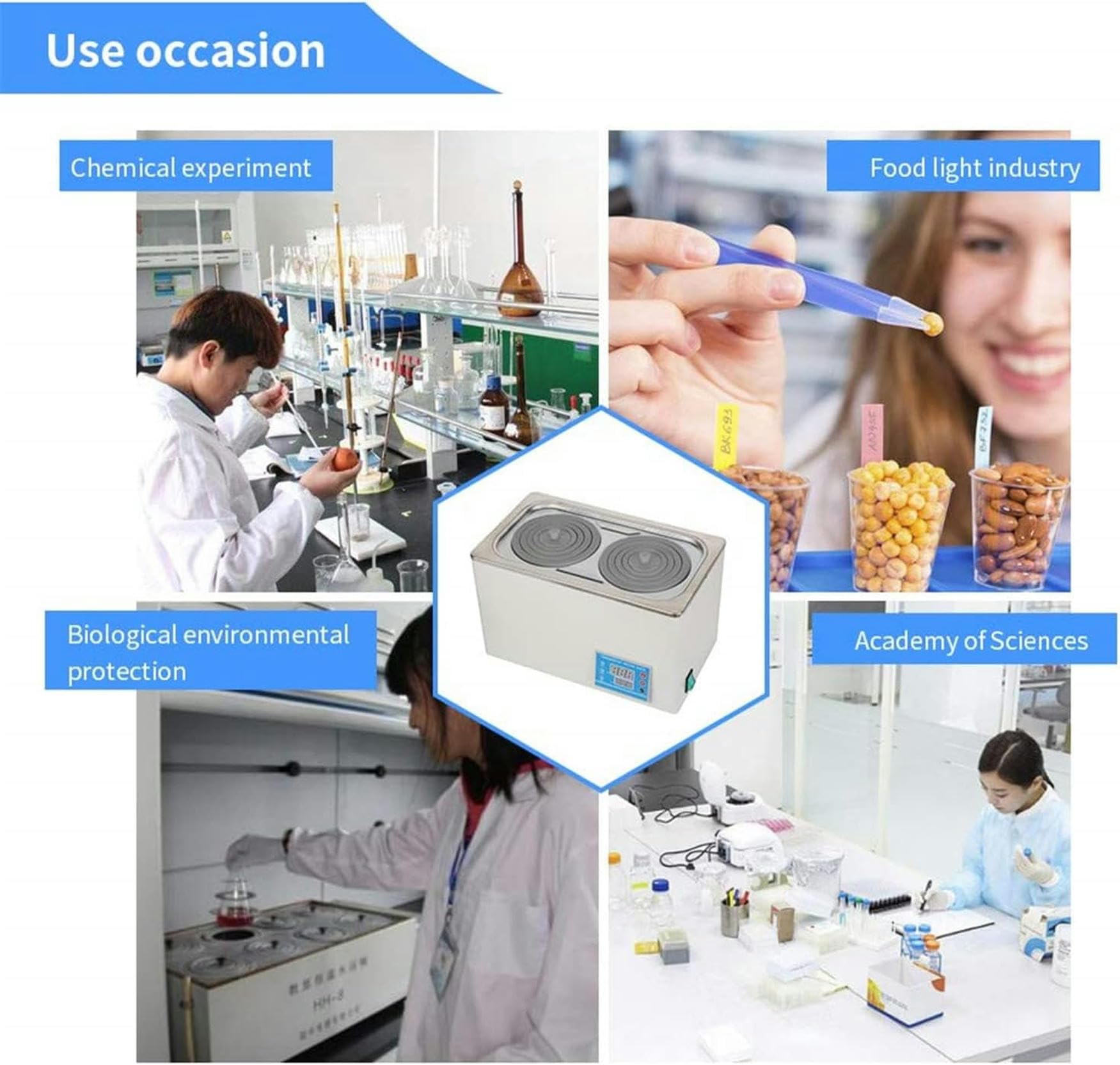 Baño María digital de laboratorio a temperatura constante, calentador de agua eléctrico de 600 W, baño María de laboratorio a temperatura constante con calefacción científica, suministros para baños
