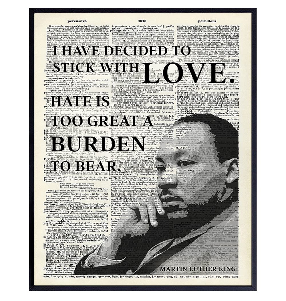 Inspirational Martin Luther King, MLK, Quote Dictionary Wall Art, Home Decor - Upcycled Poster Print for Office or Room Decorations - Gift for Black, African Americans, Civil Rights Fans- 8x10 Photo