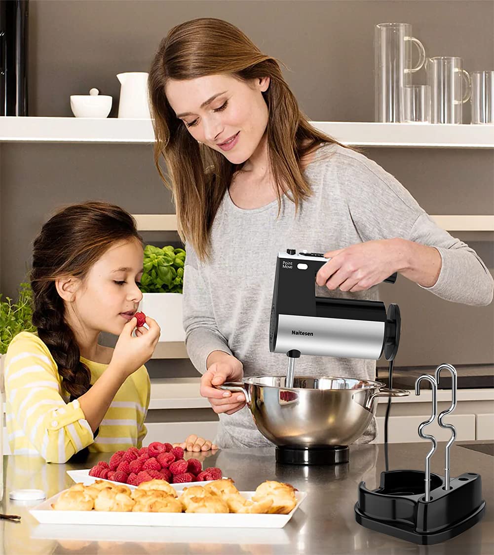 600W Electric Hand Mixer Kitchen Handheld Mixer 10 Speed Powerful with