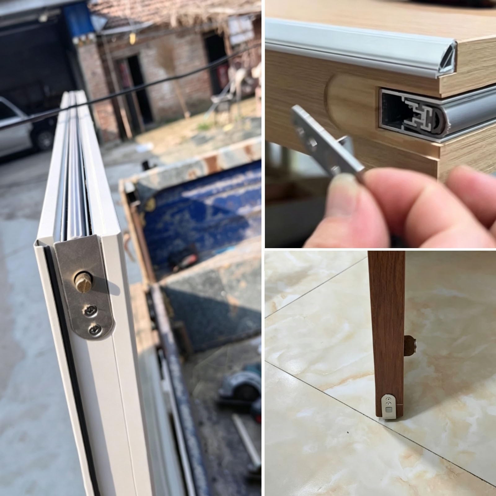 Automatische Türdichtung Automatische Türbodendichtung aus Aluminium, Verdeckt Liegende Absenkdichtung mit Dichtungsstreifen, Schleiffreie Schallschutz-Bodendichtung (auch als Kleintierschutz)