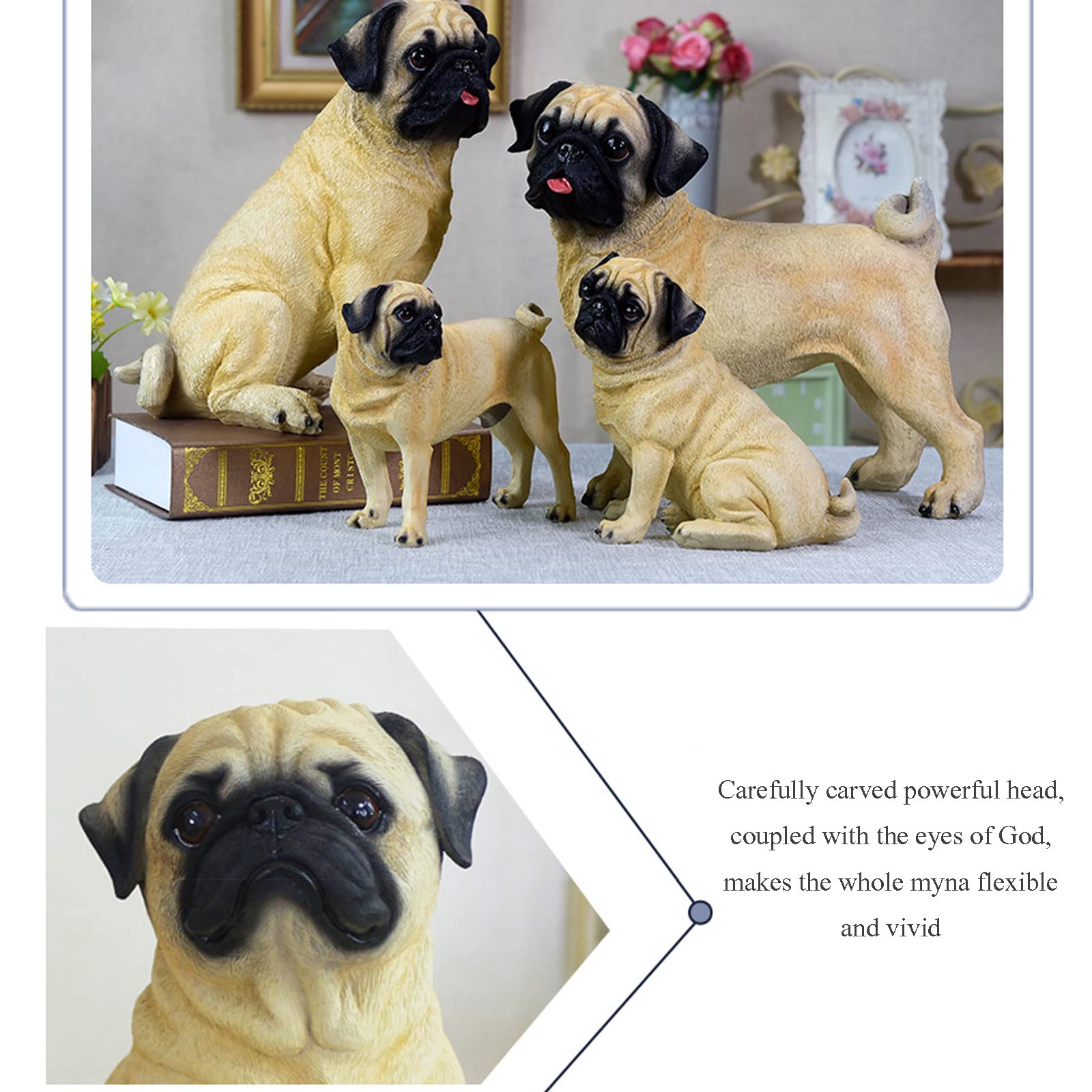 PP-BPUG-F Pet Pals - Chiot Carlin Noir - Décoration De Maison Ou De