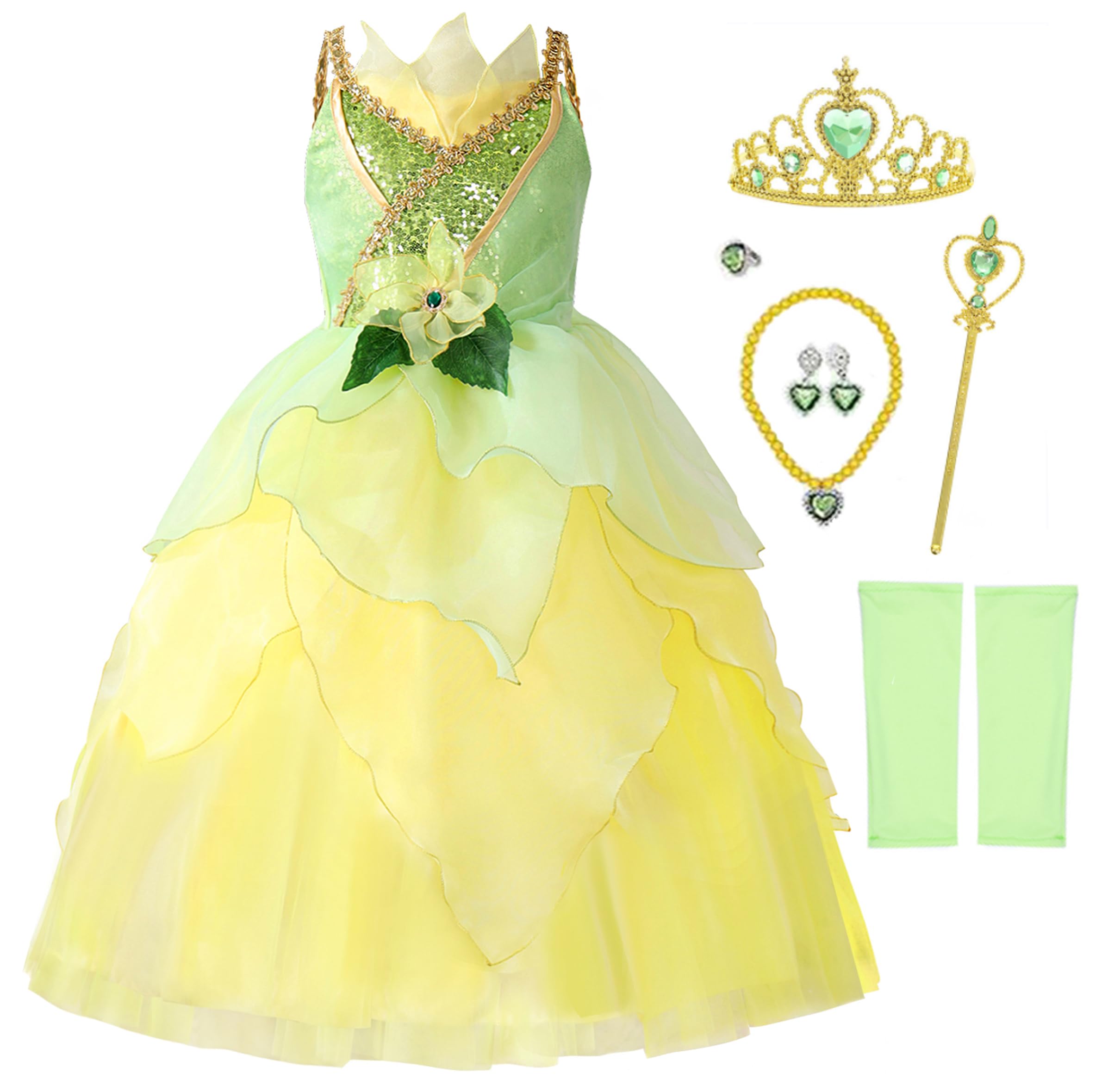 CQDY Girls Cinderella Costumes Halloween Princess Dress Up Fancy Birthday Party Ball Gown