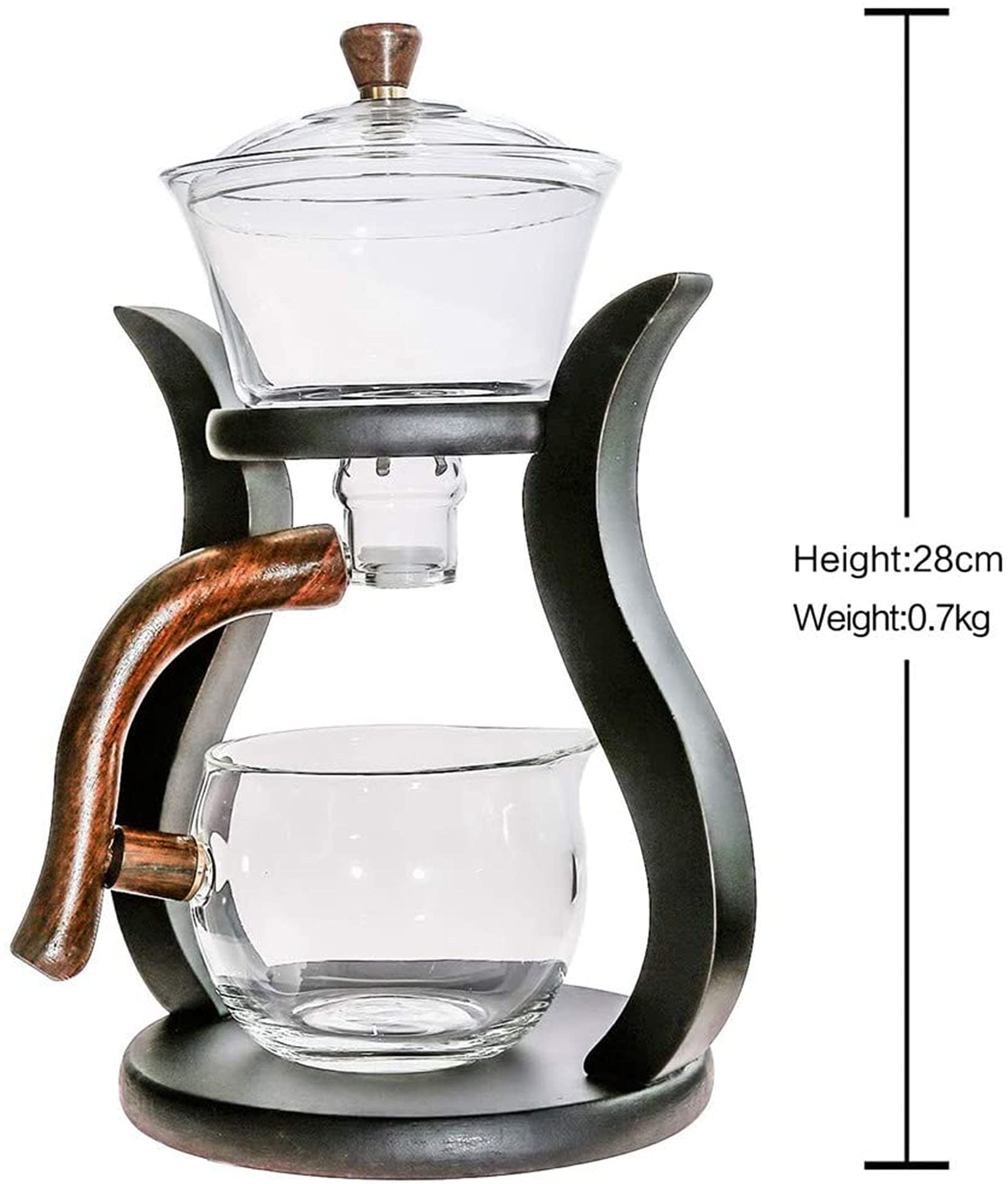 Set di tazze da tè cinese semiautomatiche, in vetro, con deviazione magnetica dell'acqua, per casa e ufficio, perfetto per gli appassionati di caffè e tè