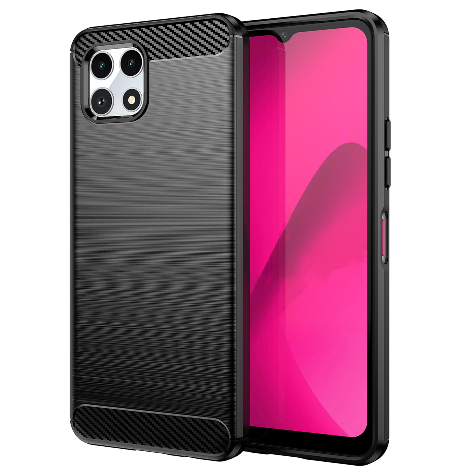 Osophterfor Revvl 7 5G Case: T-Mobile Revvl 7 5G Phone Case Shock-Absorption Flexible TPU Rubber Protective Cell Cover for T-Mobile Revvl 7 5G(Black)
