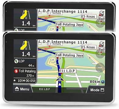5 Inch Universal Car Navigator, Map with Capacitive Screen for Smoother Touch, Multiple Route Options with Voice Broadcast, for Cars Bikes Trucks